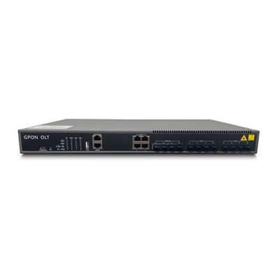 OS-GP08W OLT GPON 8PON Gestion NMS/CLI/Web avec 4 ports uplink 10GE, alimentation AC/DC, puce Broadcom ZTE, Fiberhome, Huawei fournisseur