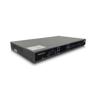 OS-GP08W OLT GPON 8PON Gestion NMS/CLI/Web avec 4 ports uplink 10GE, alimentation AC/DC, puce Broadcom ZTE, Fiberhome, Huawei fournisseur