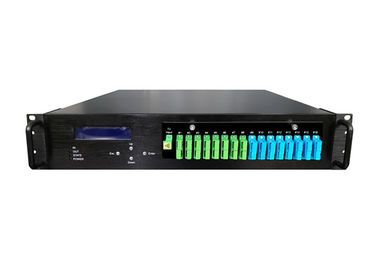 Amplificateur optique EDFA 16 ports 19 dBm 1550nm avec WDM connecté à l'OLT et facile à gérer, économique fournisseur
