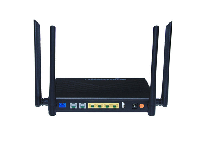 ONT GPON léger, matériau plastique durable, DC 12V, 4GE+2POTS+WiFi (2.4G & 5G) double bande, puce Realtek fournisseur
