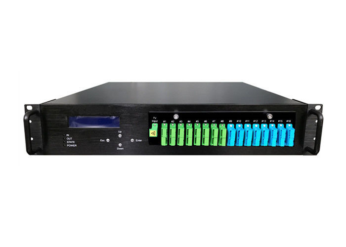 Amplificateur optique EDFA 16 ports 19 dBm 1550nm avec WDM connecté à l'OLT et facile à gérer, économique fournisseur
